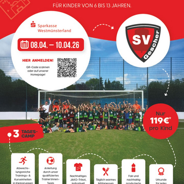 ***Erlebniswelt Fußball 2026***
In den Osterferien 2026 (08.04. - 10.04.26) findet wieder das Sparkassen-Sportcamp der... ***Erlebniswelt Fußball 2026***
In den Osterferien 2026 (08.04. - 10.04.26) findet wieder das Sparkassen-Sportcamp der...