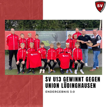 ***SV U13 gewinnt 3:0 gegen Union Lüdinghausen***

Nach dem Einzug ins Pokalhalbfinale war am Samstag Lüdinghausen zu...