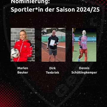 Die Wahl ist eröffnet! 🏆✨
Ab jetzt könnt ihr eure Stimme abgeben für:
💪 Sportler*in der Saison 2024/25
🎯 Trainer*in der... Die Wahl ist eröffnet! 🏆✨
Ab jetzt könnt ihr eure Stimme abgeben für:
💪 Sportler*in der Saison 2024/25
🎯 Trainer*in der...