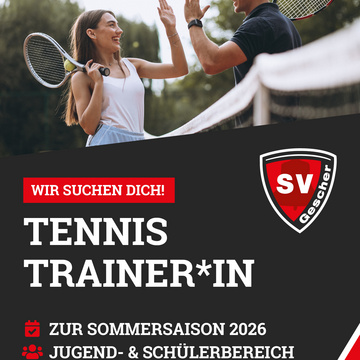 Trainer*in für die Tennisabteilung gesucht! 🎾
zum Start der Sommersaison 2026
Der SV Gescher sucht für die... Trainer*in für die Tennisabteilung gesucht! 🎾
zum Start der Sommersaison 2026
Der SV Gescher sucht für die...