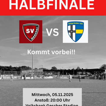 ***Halbfinale A-Junioren***
Unsere A1 steht im Halbfinale und trifft diesen Mittwoch auf die Mannschaft des SpVgg... ***Halbfinale A-Junioren***
Unsere A1 steht im Halbfinale und trifft diesen Mittwoch auf die Mannschaft des SpVgg...